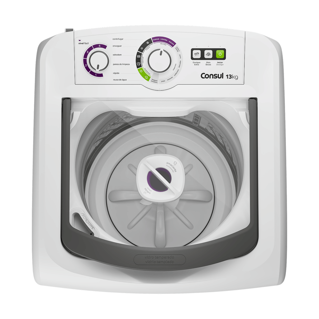 Lavadora de Roupas Consul 13Kg CWH13AB Dosagem Econômica Cesto Inox Branca 220V
