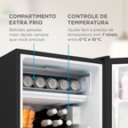 Frigobar Midea 93L MDRD142 Inverter Inox Bivolt