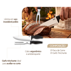 Kit para Churrasco com Faca e Garfo Trinchante 2 Peças Aço Inox