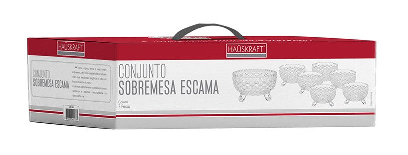 Conjunto 7 Peças de Sobremesa de Vidro Etilux Escama
