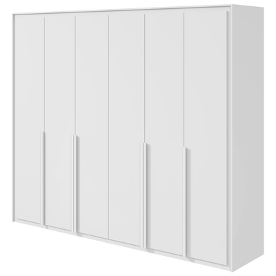 Roupeiro Imperatore Lopas  274cm 100% MDF 6 Portas com Puxador em Madeira Branco