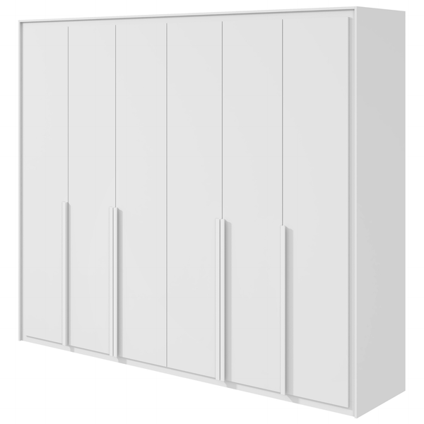 Roupeiro Imperatore Lopas  274cm 100% MDF 6 Portas com Puxador em Madeira Branco