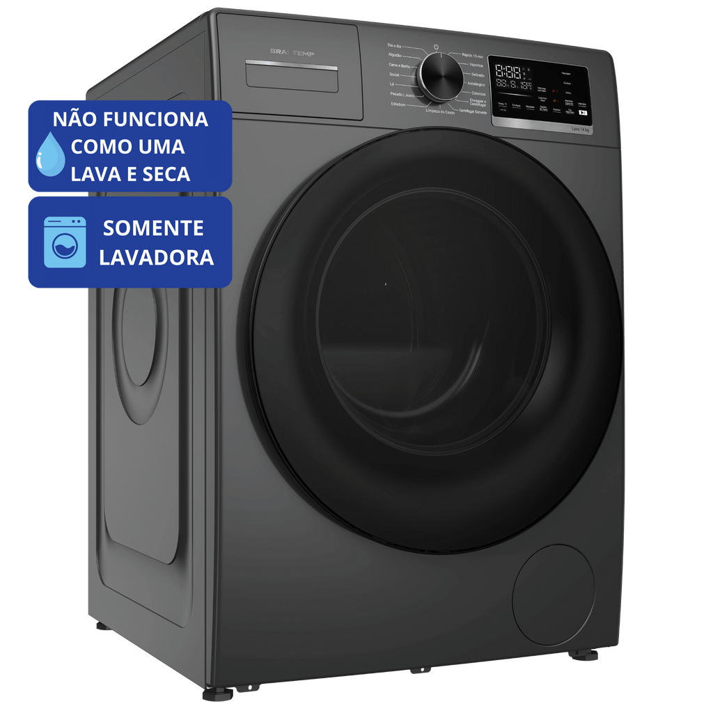 Lavadora de Roupas Brastemp 14KG BNF14A Inverter B= Smart Titanium 220V