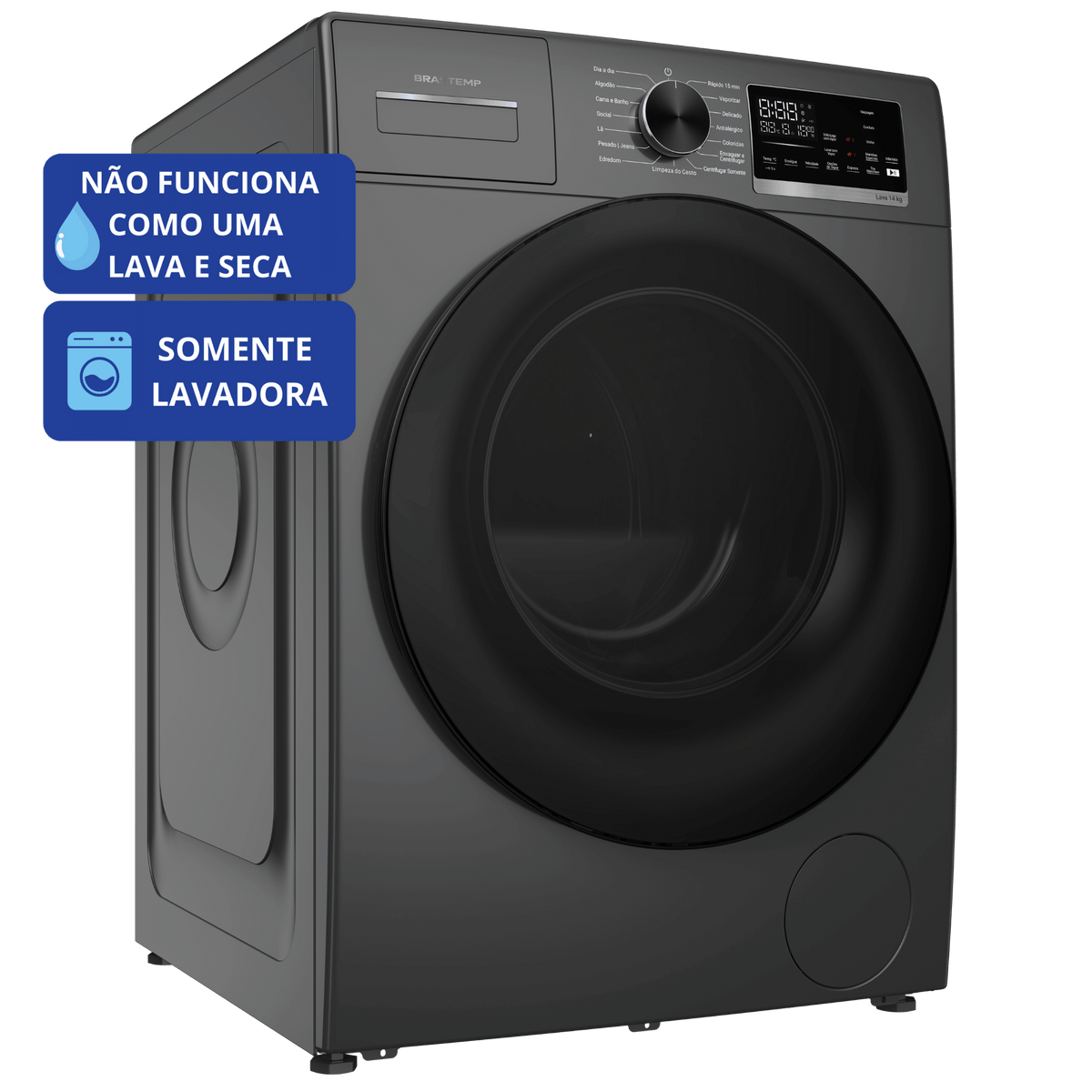 Lavadora de Roupas Brastemp 14KG BNF14A Inverter B= Smart Titanium 220V