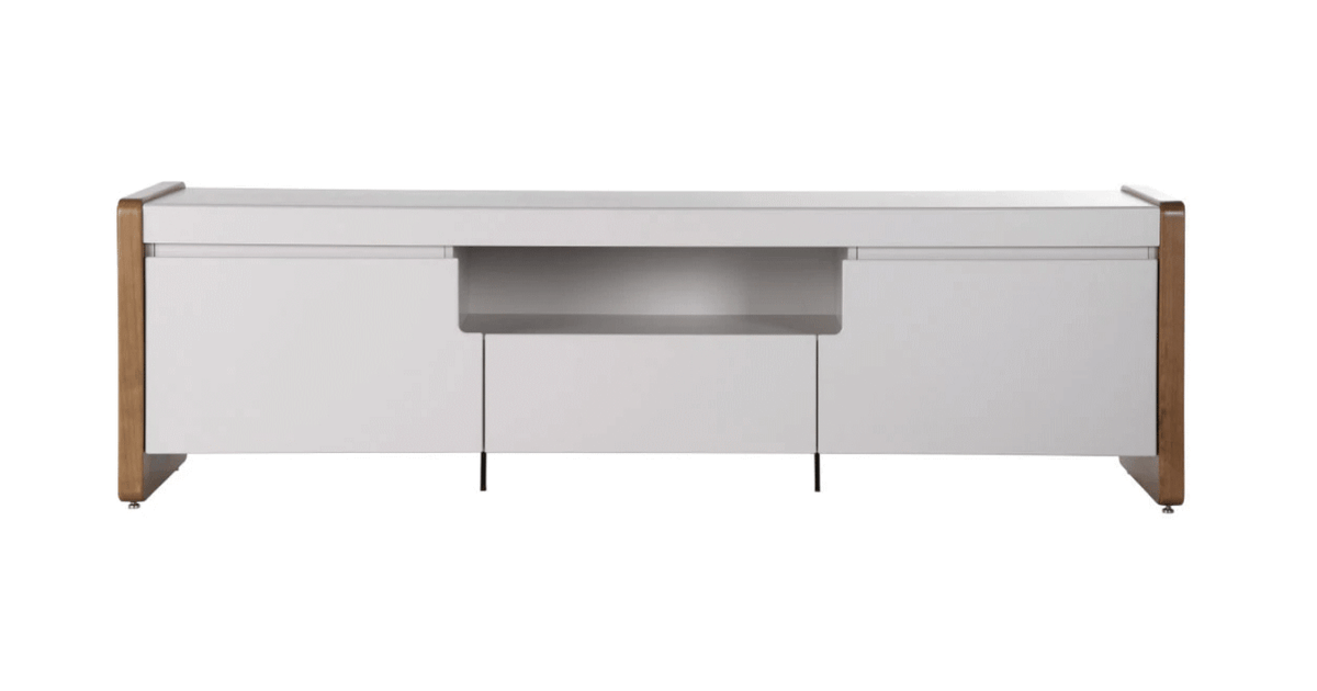 Rack Bristol Província 225cm 2 Portas 1 Gaveta Off White Fosco/Natural