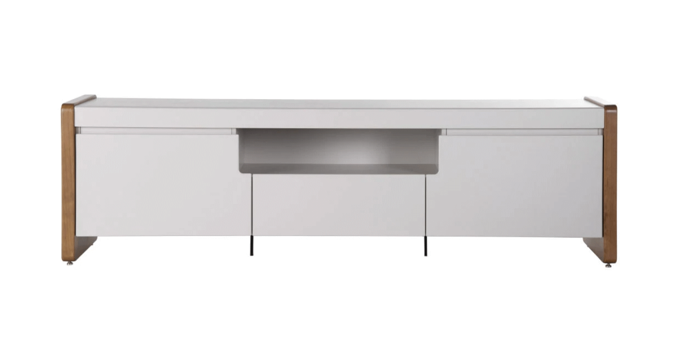 Rack Bristol Província 225cm 2 Portas 1 Gaveta Off White Fosco/Natural