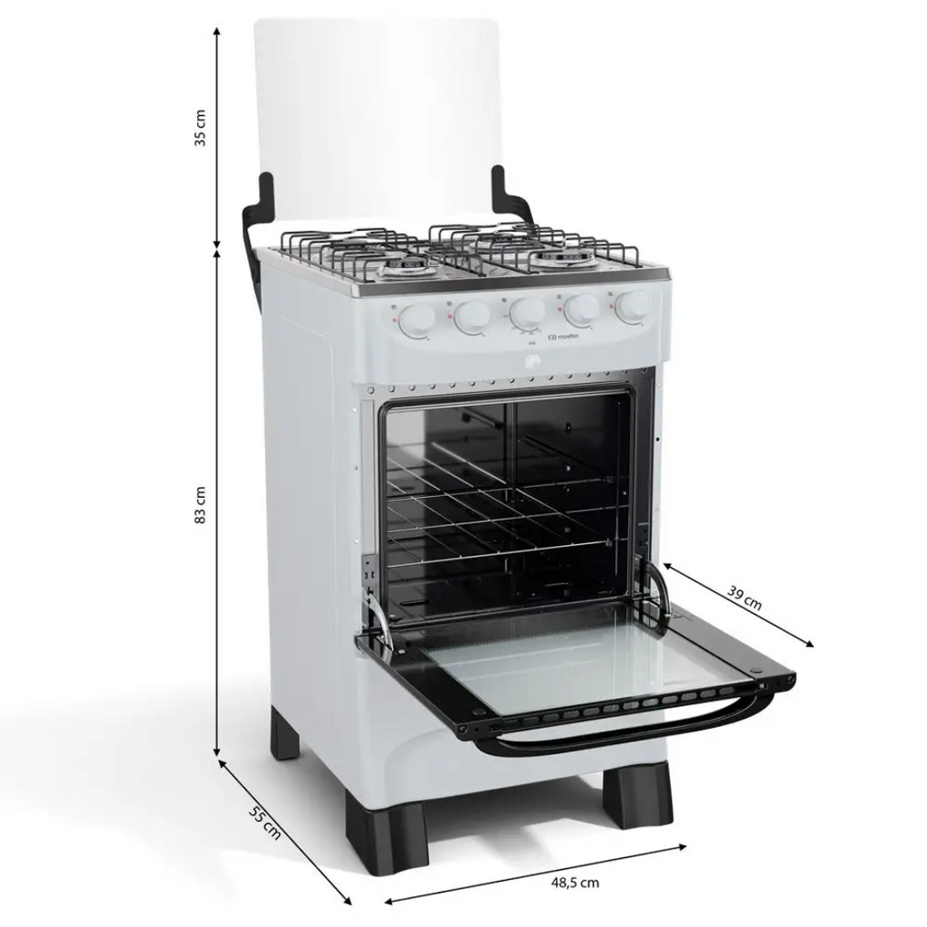 Fogão 4 Bocas Mueller MFI4BB Acendimento Automático Branco Bivolt
