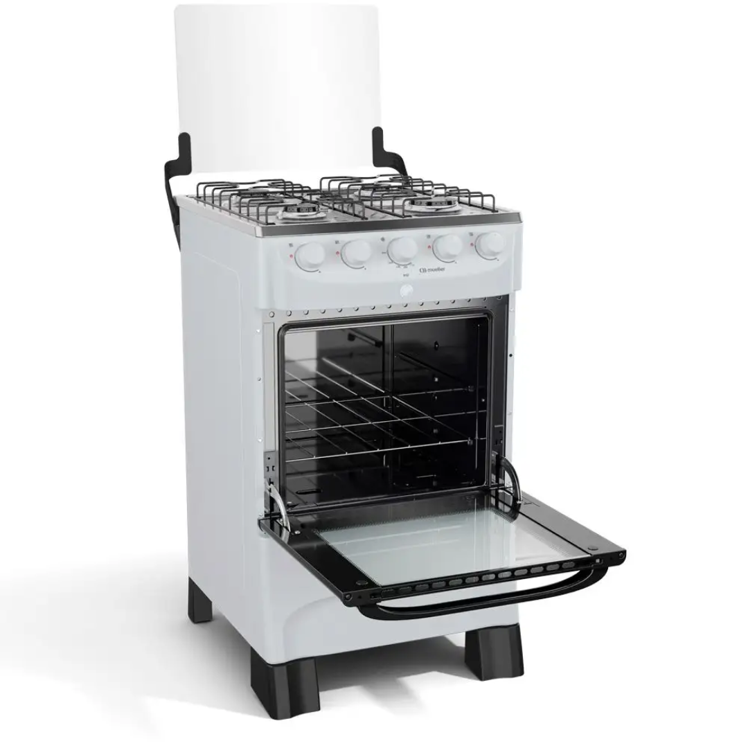 Fogão 4 Bocas Mueller MFI4BB Acendimento Automático Branco Bivolt