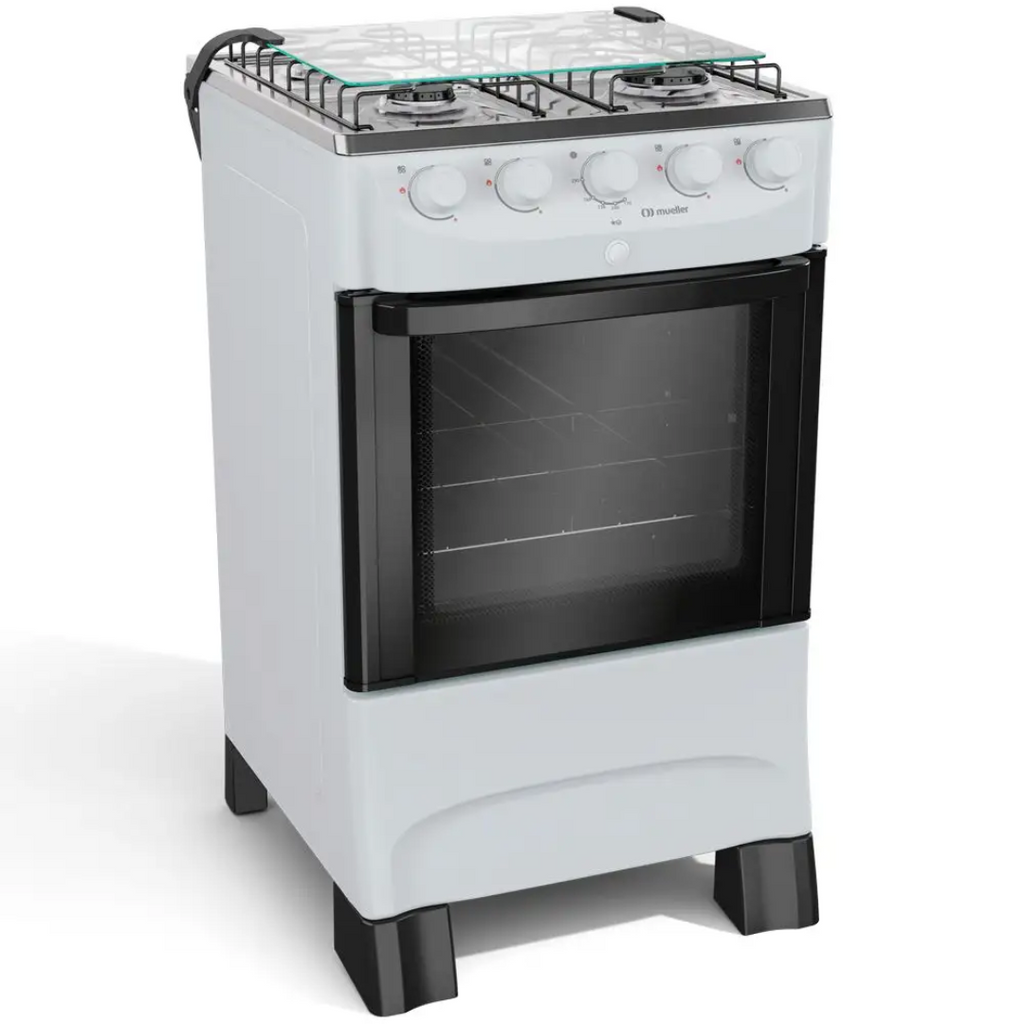 Fogão 4 Bocas Mueller MFI4BB Acendimento Automático Branco Bivolt