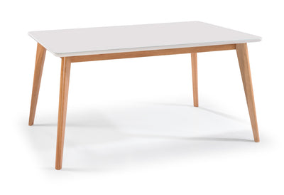 Mesa Retangular Dover Artsoli 160x90cm Tampo de Vidro Off White