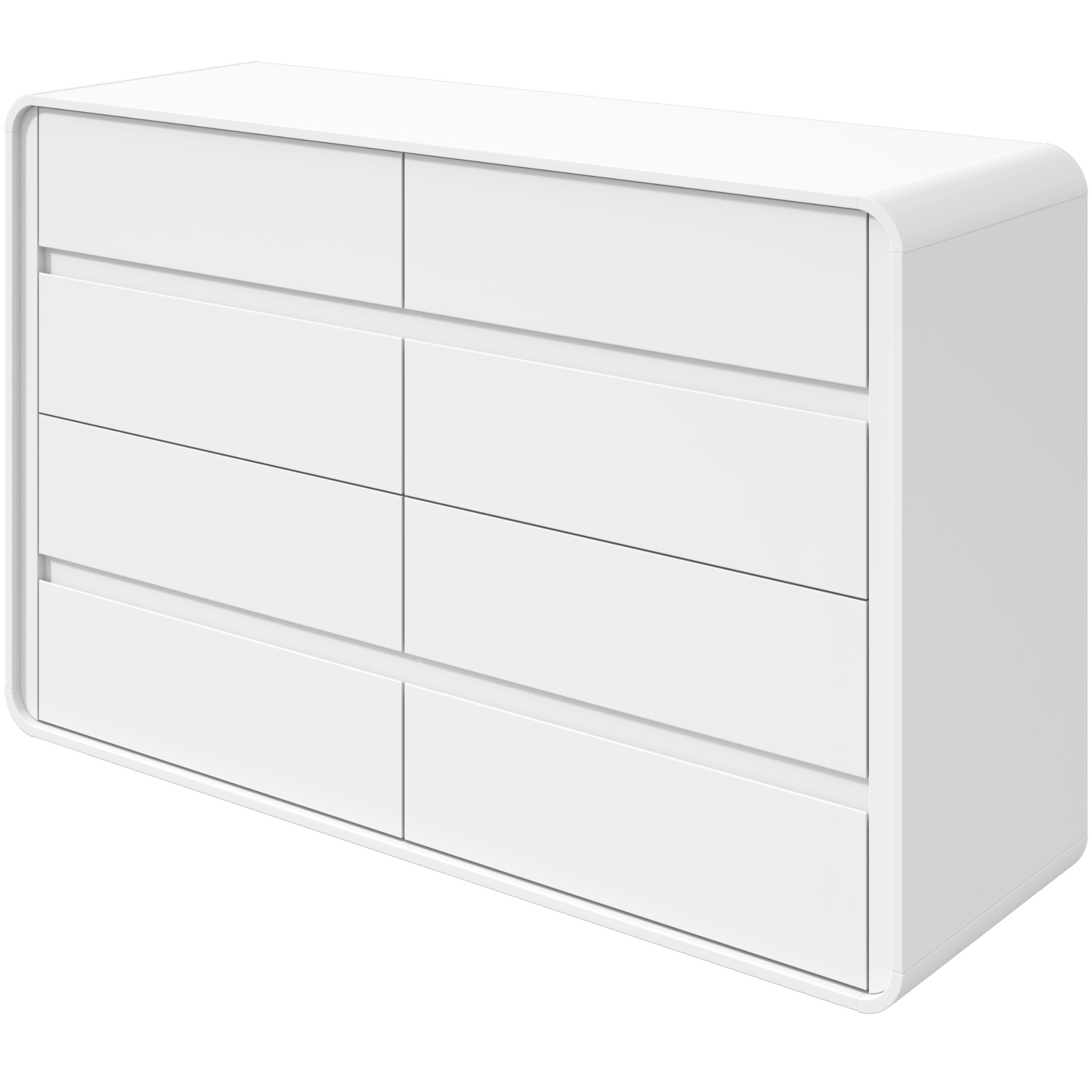 Cômoda Loop II Lopas 8 Gavetas 152cm Branco