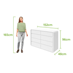 Cômoda Loop II Lopas 8 Gavetas 152cm Branco