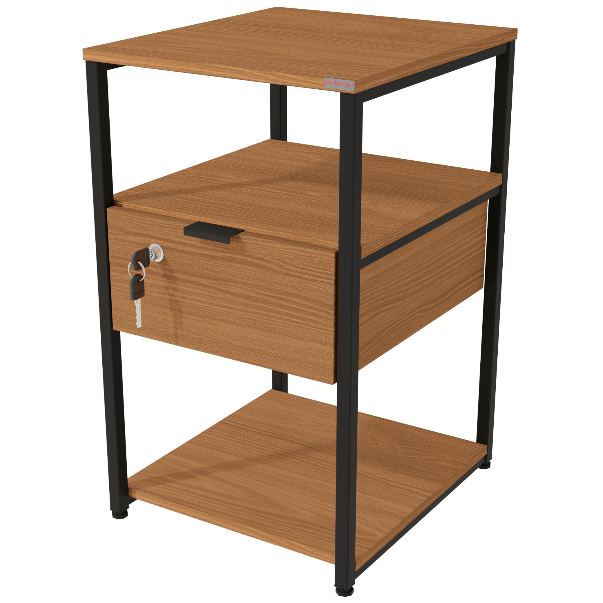 Mesa de Cabeceira Industrial Kappesberg LI046 Canela e Preto Fosco