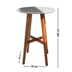 Mesa Bistrô Artsoli Tais Castanho Claro com Vidro Off White