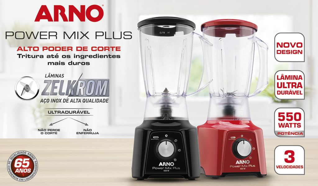 Liquidificador Arno 2L Power Mix Plus 550W LQ20 Preto 220V