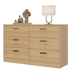 Cômoda Divino 140cm Mambel 100% MDF 6 Gavetas Olmo