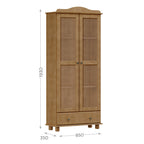 Cristaleira Rubi Finestra 85cm 100% Madeira Maciça 2 Portas 1 Gaveta Freijó