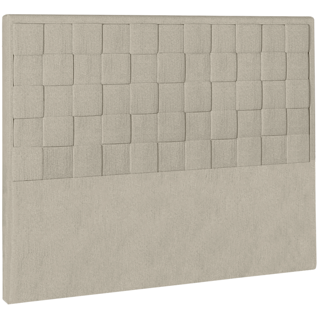 Cabeceira Prisma Perfan 140x12cm Quadrados Linho Creme