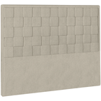 Cabeceira Prisma Perfan 140x12cm Quadrados Linho Creme