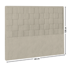 Cabeceira Prisma Perfan 140x12cm Quadrados Linho Creme