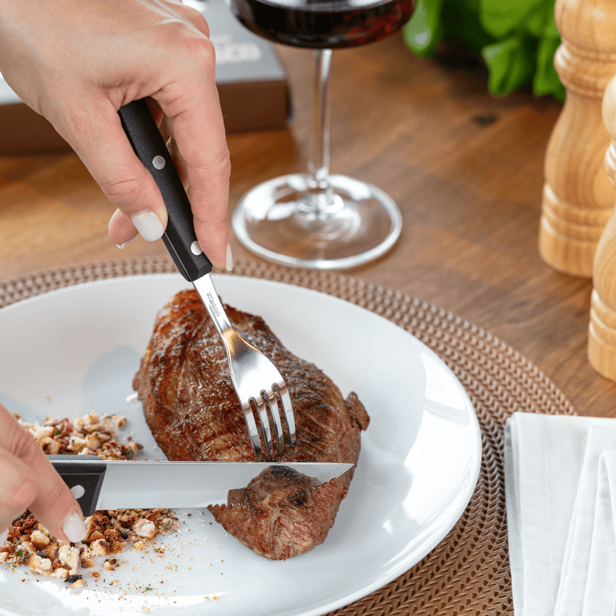 Conjunto de Talheres Jumbo Brinox 12 Peças Para Churrasco Preto