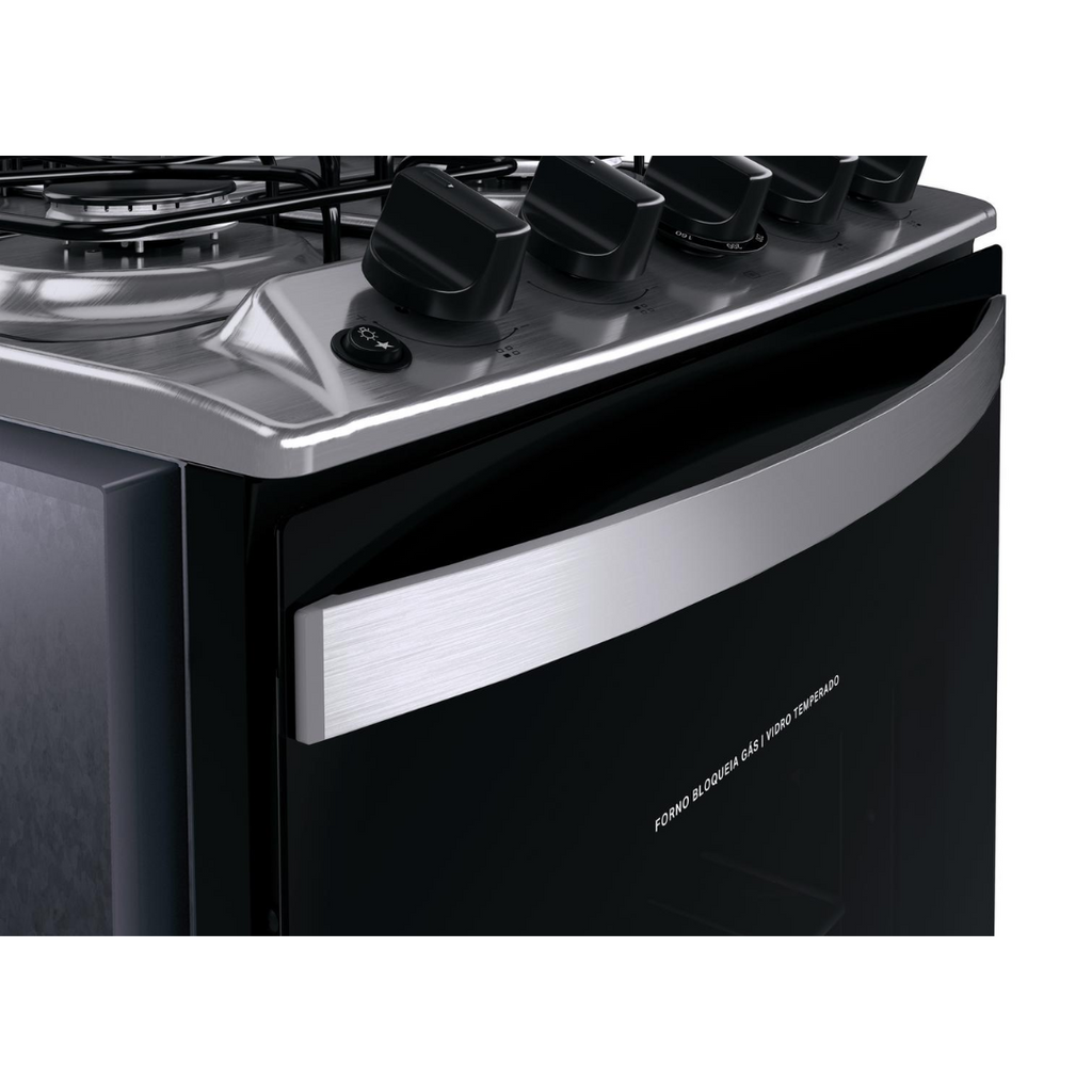Fogão 4 Bocas Brastemp de Embutir BYO4EBR Dupla Chama e Grades Individuais Inox Bivolt