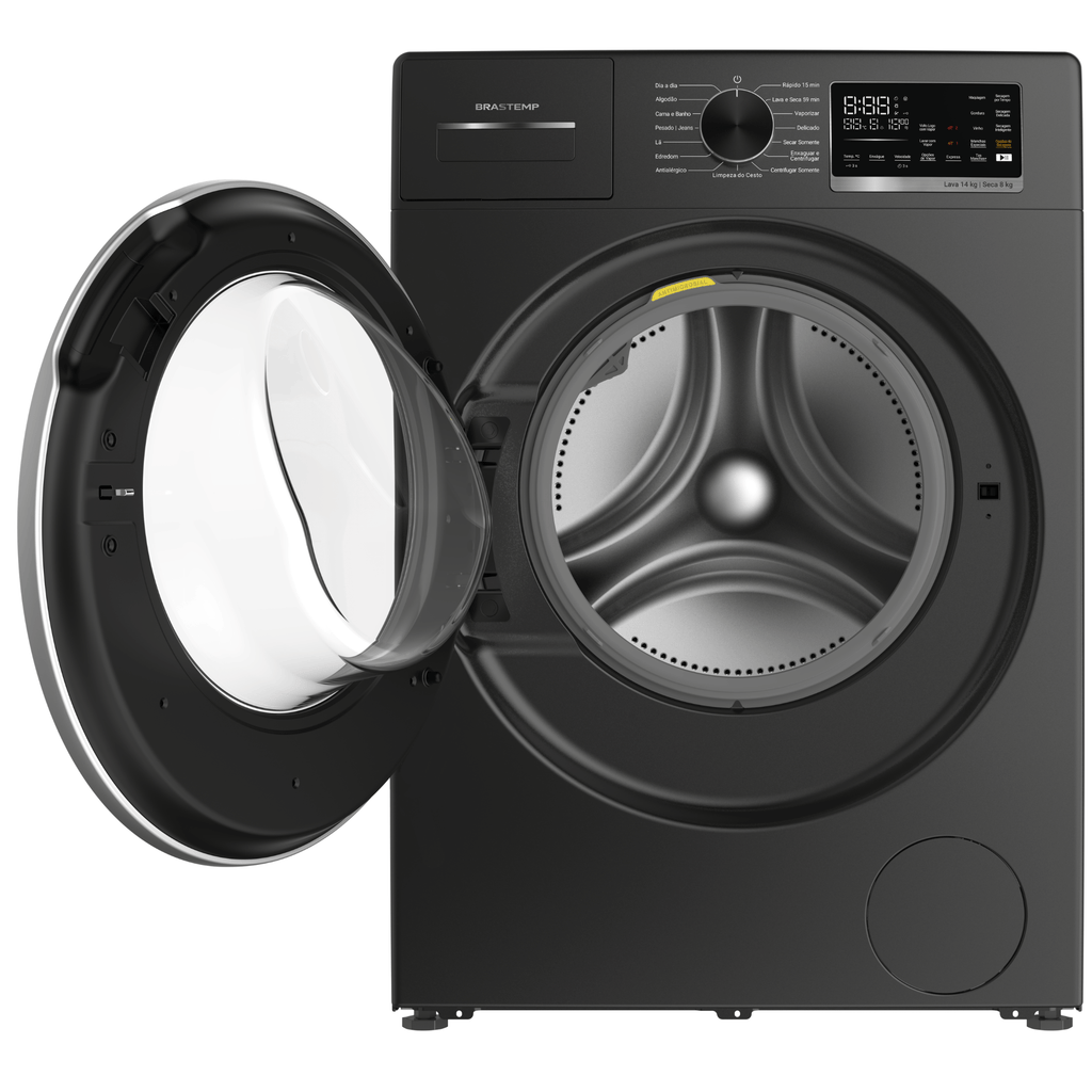 Lava e Seca Brastemp 14kg B= Smart BNO14AS Inverter Titanium 220V
