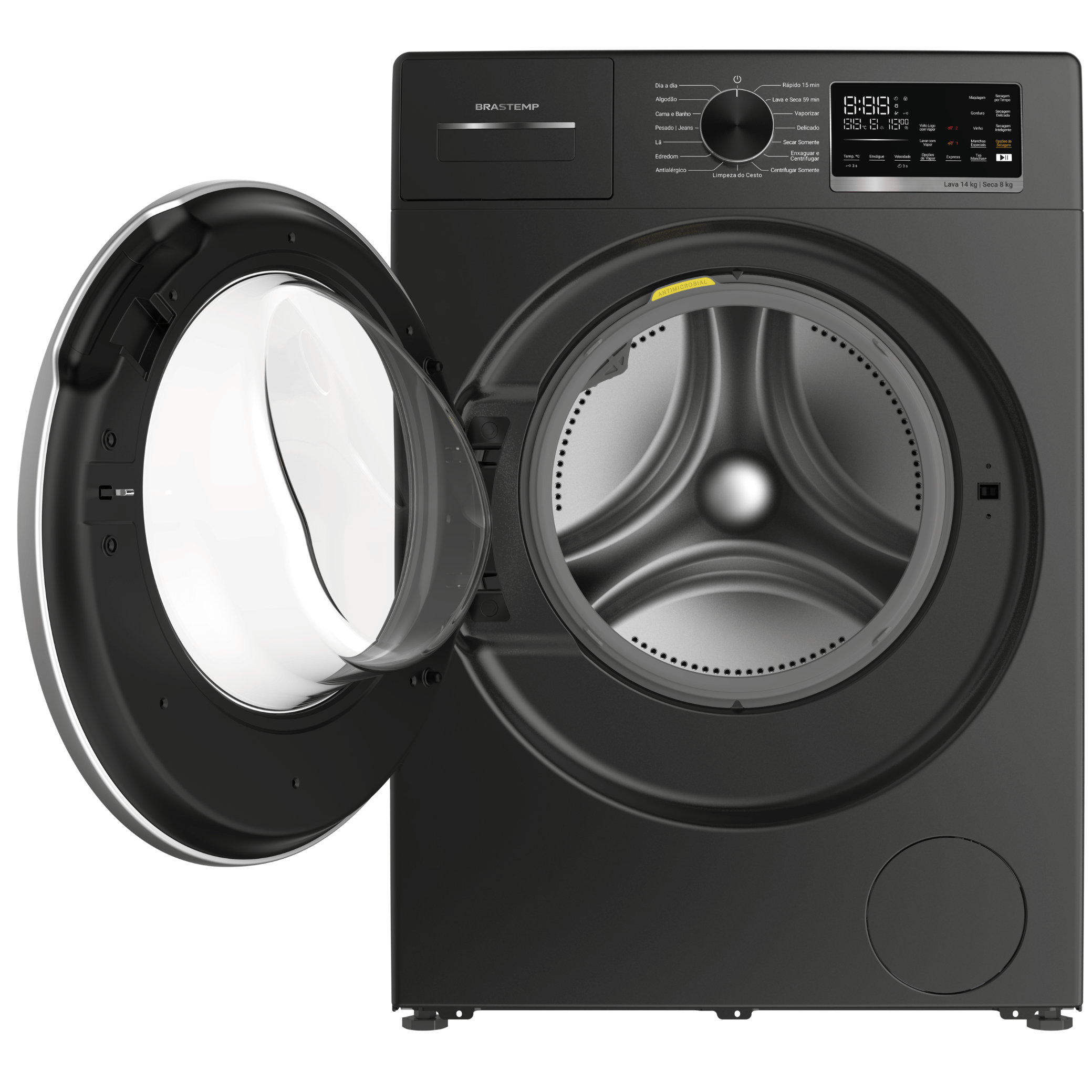 Lava e Seca Brastemp 14kg B= Smart BNO14AS Inverter Titanium 220V