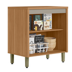 Armário Balcão de Cozinha Allure Linea 100% MDF 80cm 2 Portas Jequitibá e Gris
