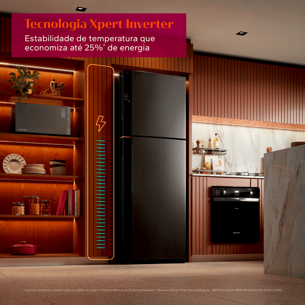Refrigerador Brastemp 512L BRM62AE Duplex Inteligente B= Smart Black Inox 220V