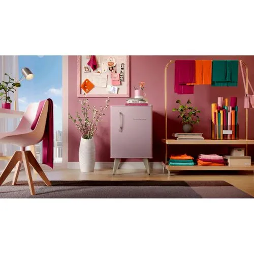 Frigobar Brastemp Retrô 76L BRA08HO Rose 220V