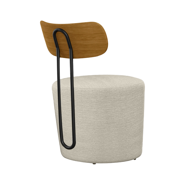Poltrona Lua 53cm Molufan Encosto Laminado Linho Bege