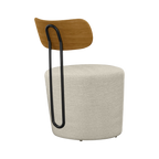 Poltrona Lua 53cm Molufan Encosto Laminado Linho Bege