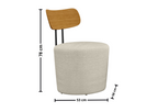 Poltrona Lua 53cm Molufan Encosto Laminado Linho Bege