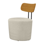 Poltrona Lua 53cm Molufan Encosto Laminado Linho Bege