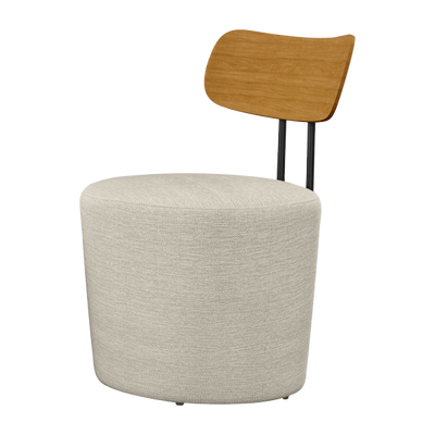 Poltrona Lua 53cm Molufan Encosto Laminado Linho Bege