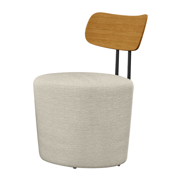 Poltrona Lua 53cm Molufan Encosto Laminado Linho Bege