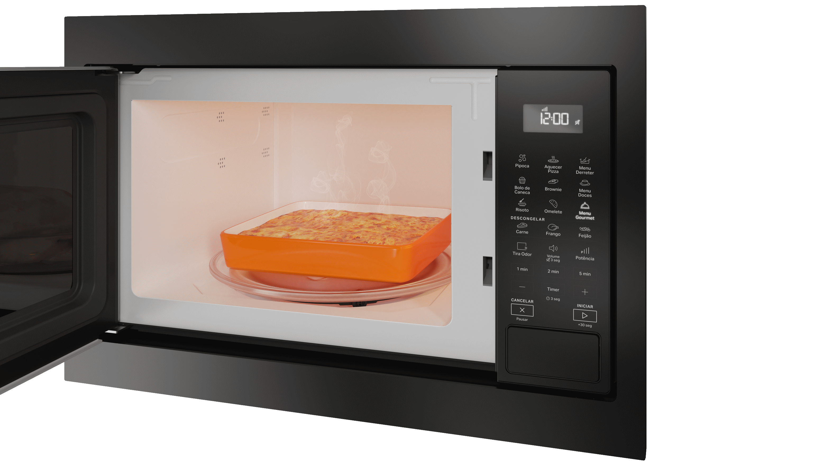 Micro-ondas de Embutir Brastemp 32L Receitas Pré-programada Preto 220V
