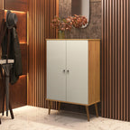 Sapateira Spazio 2 Portas Patrimar Cinamomo e Off White
