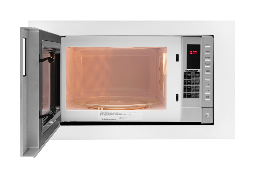 Kit Fischer de Embutir Forno Elétrico 48L Fit Line + Micro-ondas 25L Fit Line Branco 220V