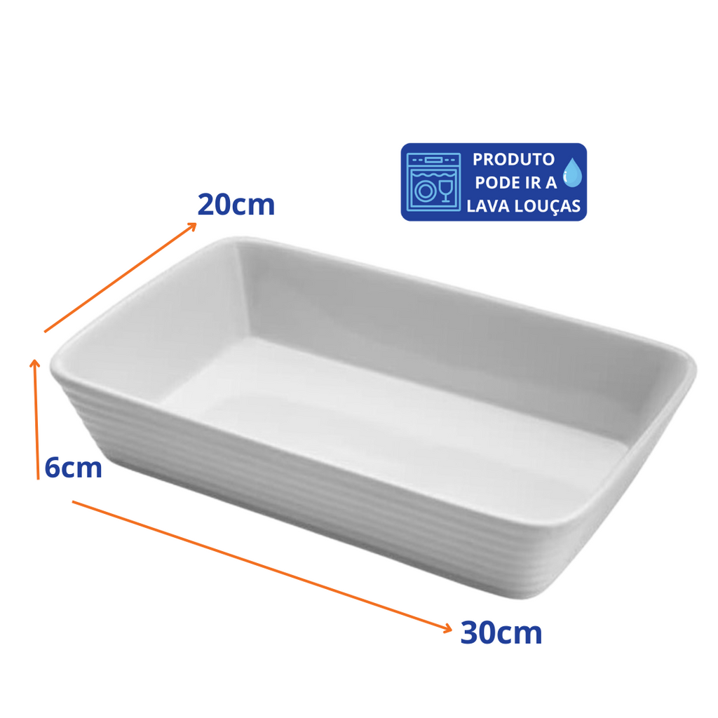 Refratário de Porcelana Coliseu Línea 30cm Branco
