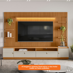 Módulo Lateral para Rack com Painel Ouro Preto Linea 44cm Nature e Off White