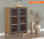 Cristaleira Baixa Barcelona Finestra 80cm 2 Portas Tauari/Concret