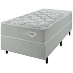 Conjunto Cama Box Luno Solteiro Ecoflex 88X188x61 Molas Ensacadas Prata