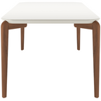 Mesa Retangular Donatella Província 220x100cm Natural Tampo Vidro Off White