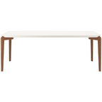 Mesa Retangular Donatella Província 220x100cm Natural Tampo Vidro Off White