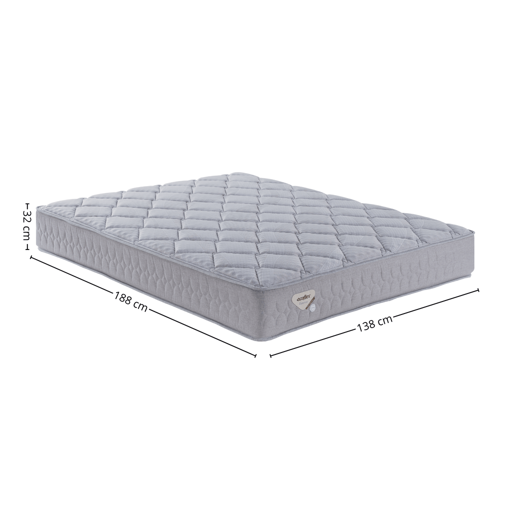 Colchão High Density II Casal Ecoflex 138x188x32cm Molas Superlastic Prata
