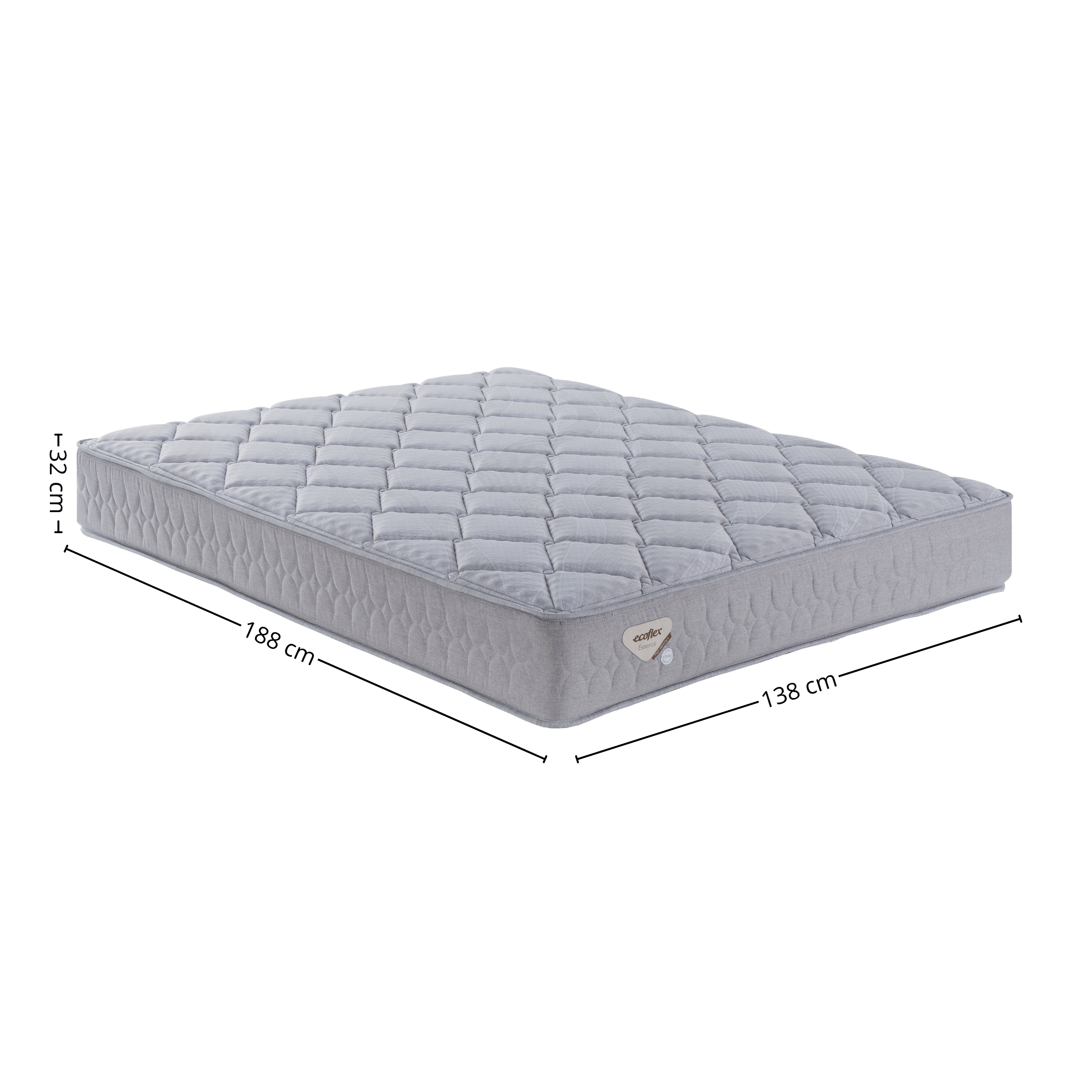 Colchão High Density II Casal Ecoflex 138x188x32cm Molas Superlastic Prata