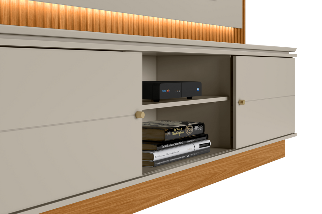 Home Guararapes Linea para TV 75'' com Led Nature e Off White