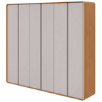 Roupeiro Loop Lopas 270cm 100% MDF 6 Portas Amêndoa e Off White
